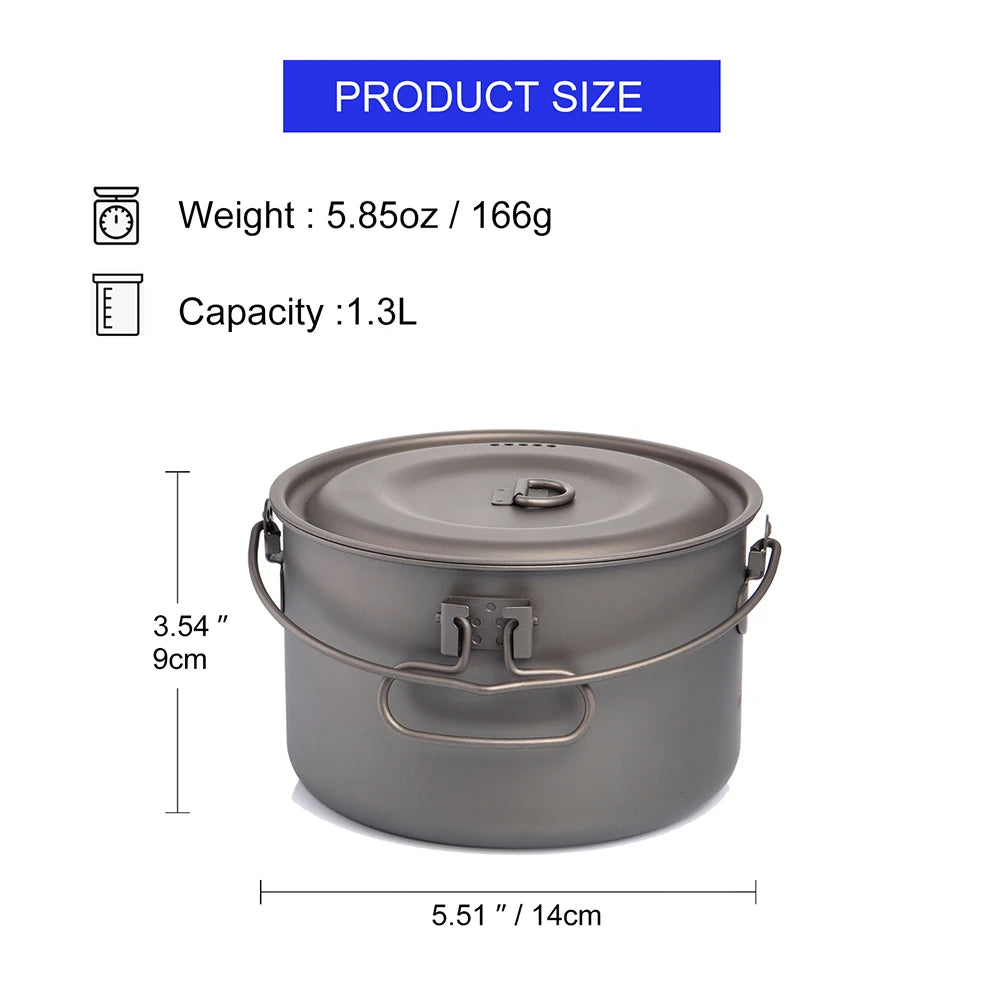 Widesea Camping Tableware Titanium Cookware set