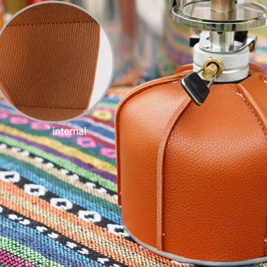 Camping Flat Gas Tank Leather Cover