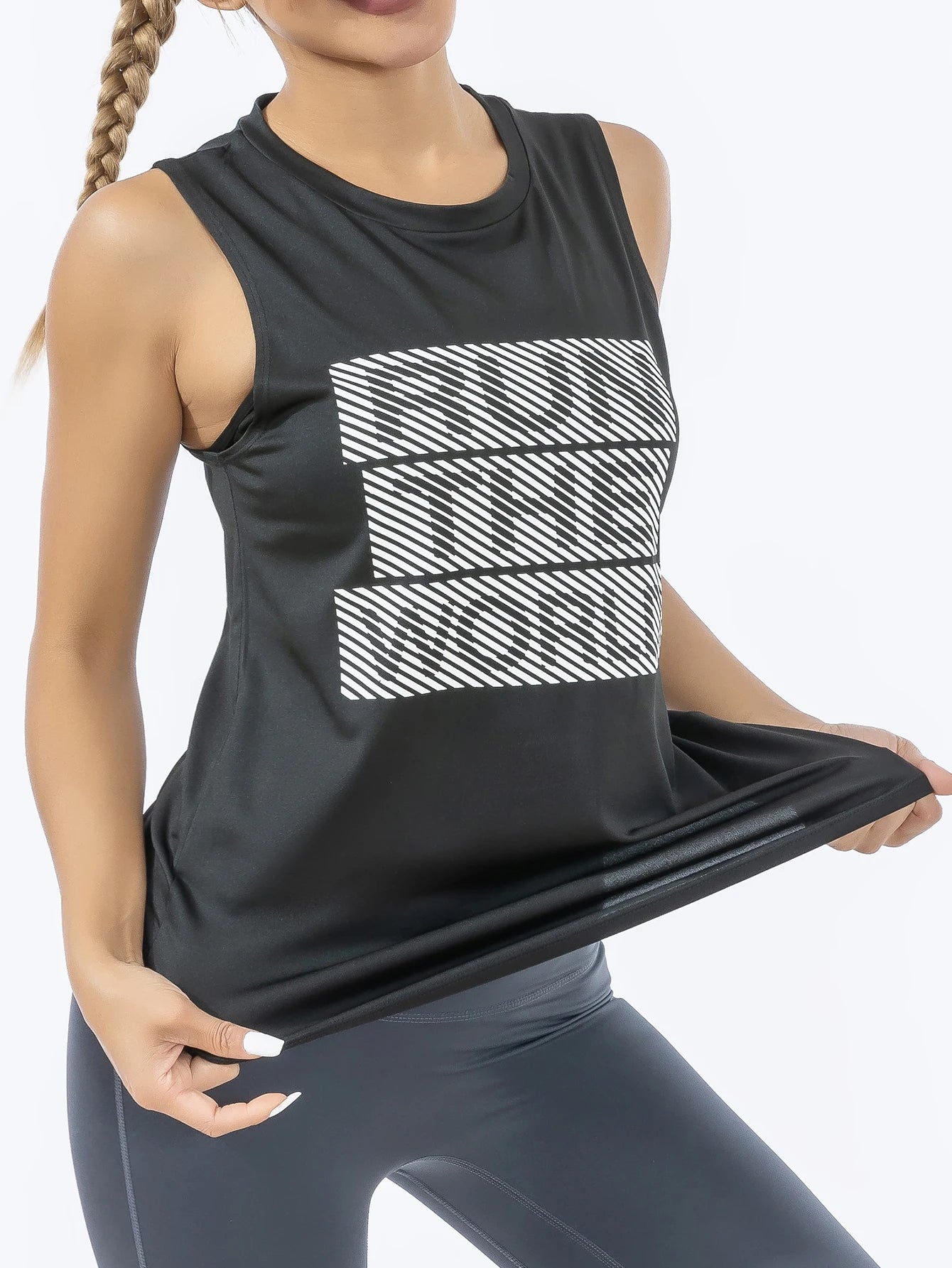 Retro Quick-Dry Black Sports Tank Top