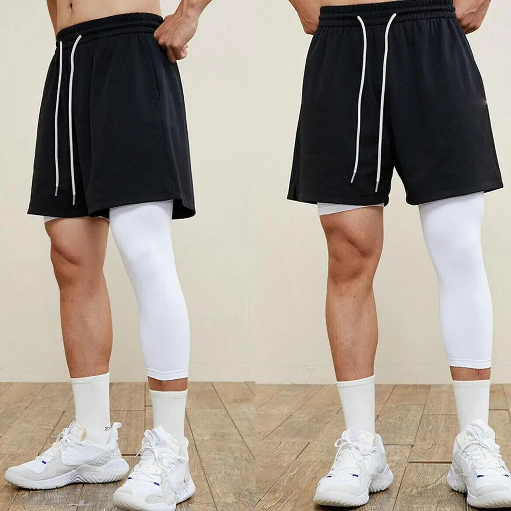 One Leg Basketball Tights Compression Polyester pants