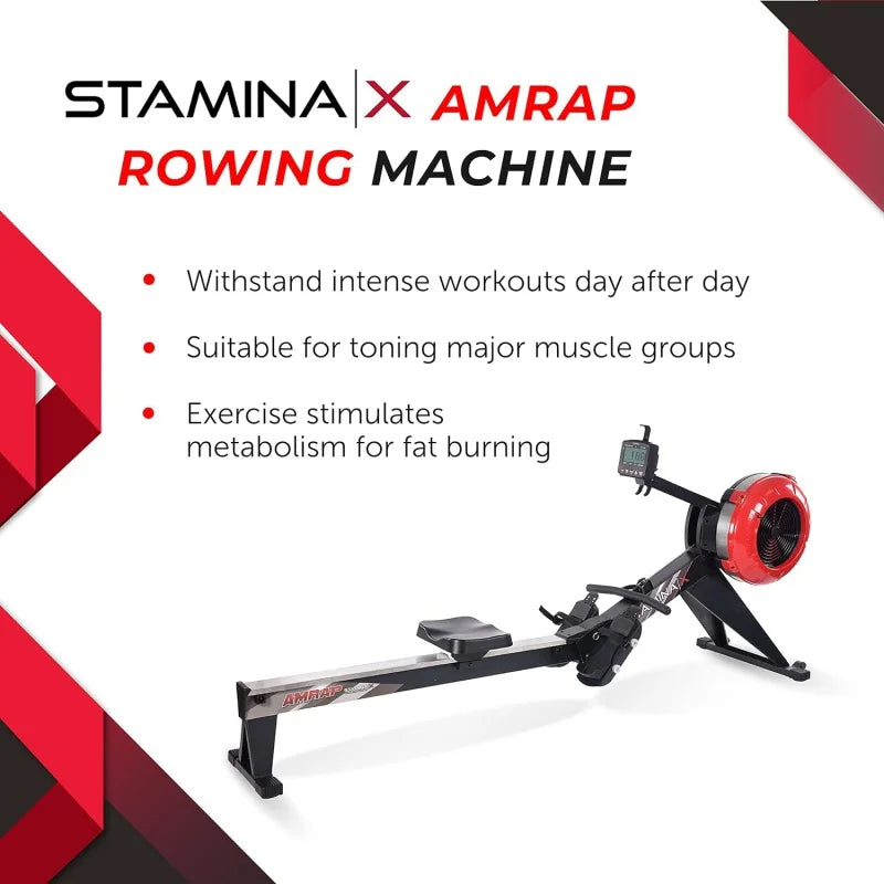 Foldable Rowing Machine with Dynamic Air Resistance for Home Gym Fitness