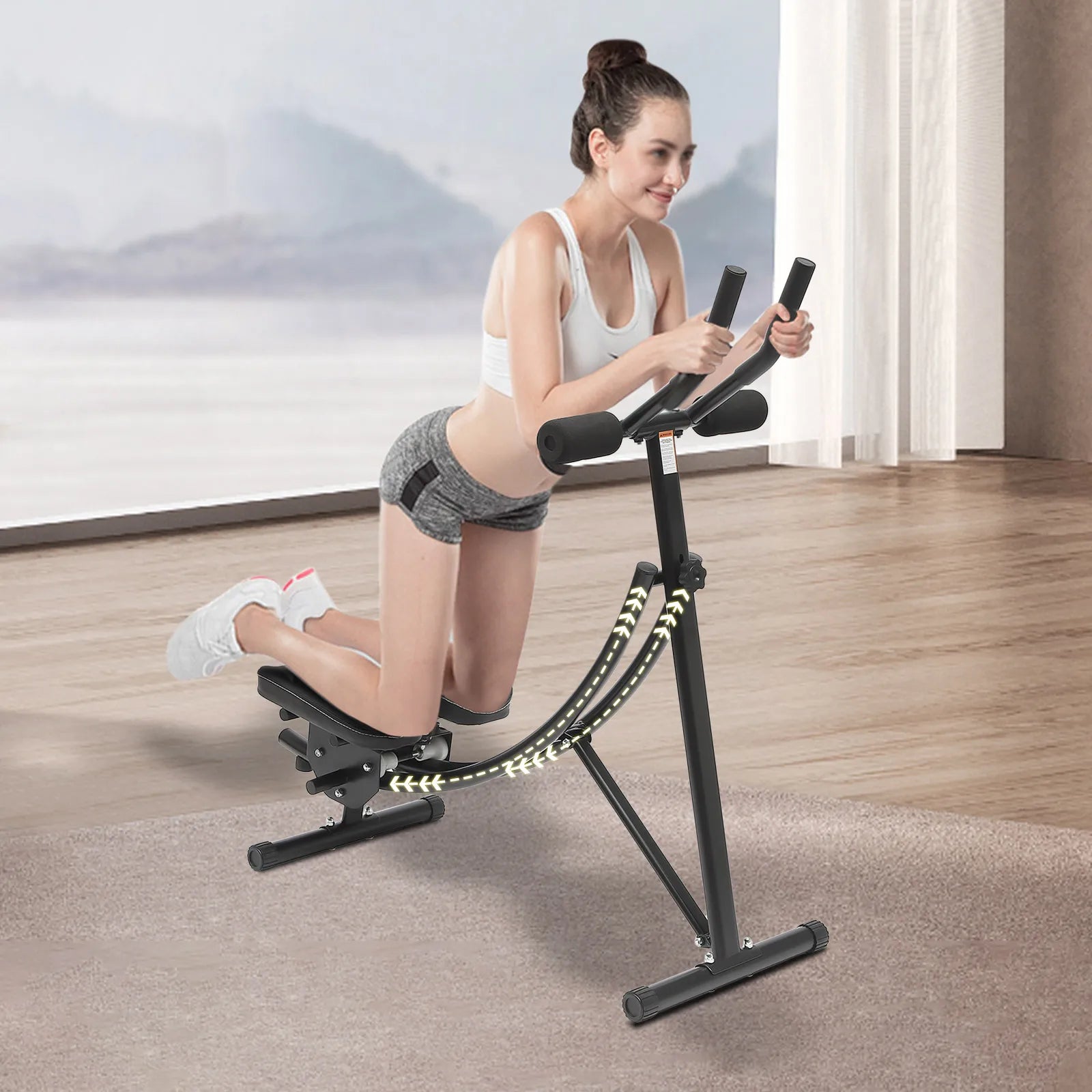 Foldable Ab Machine, 3-Gear Core Abdominal Trainer