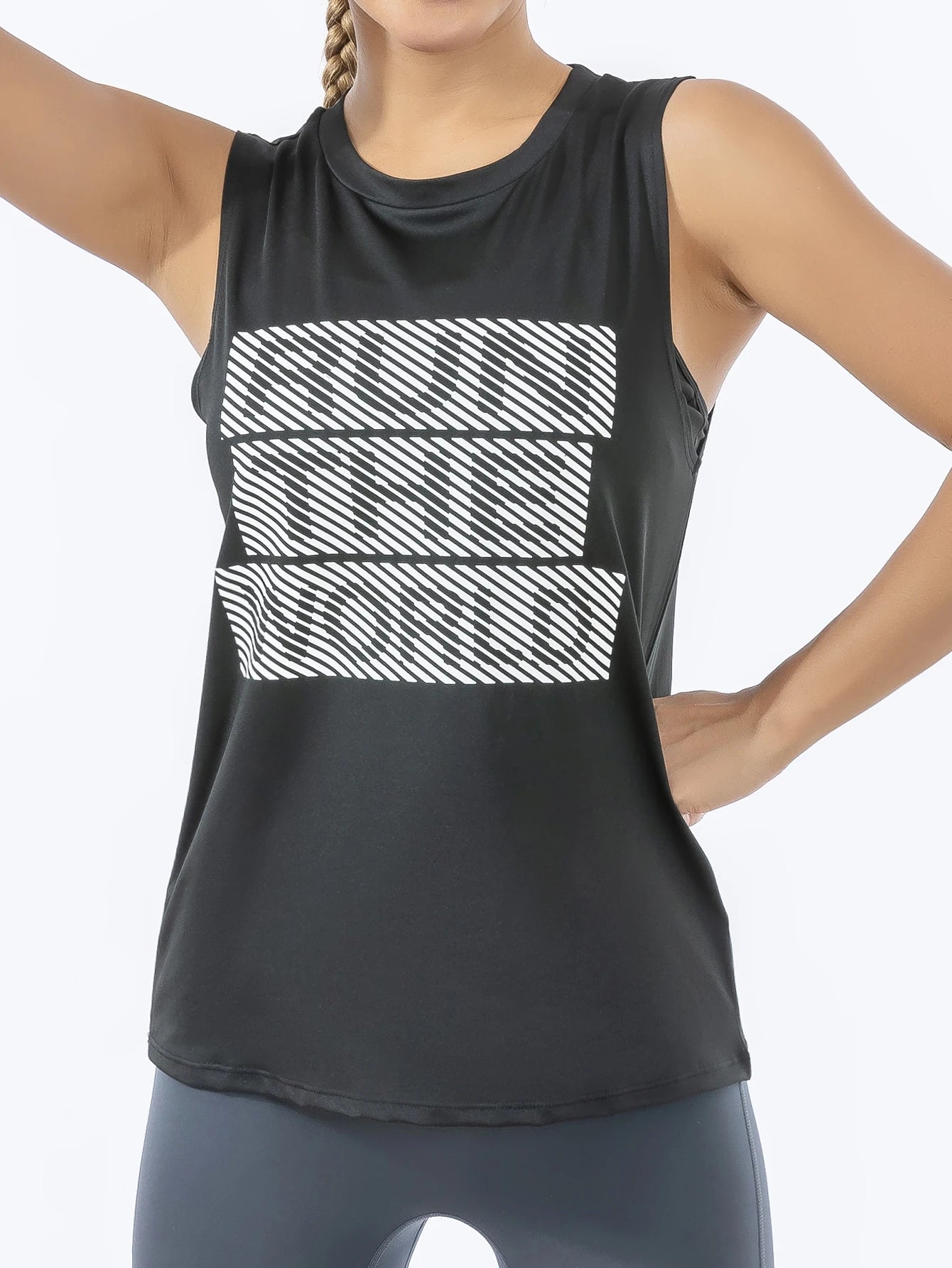 Retro Quick-Dry Black Sports Tank Top