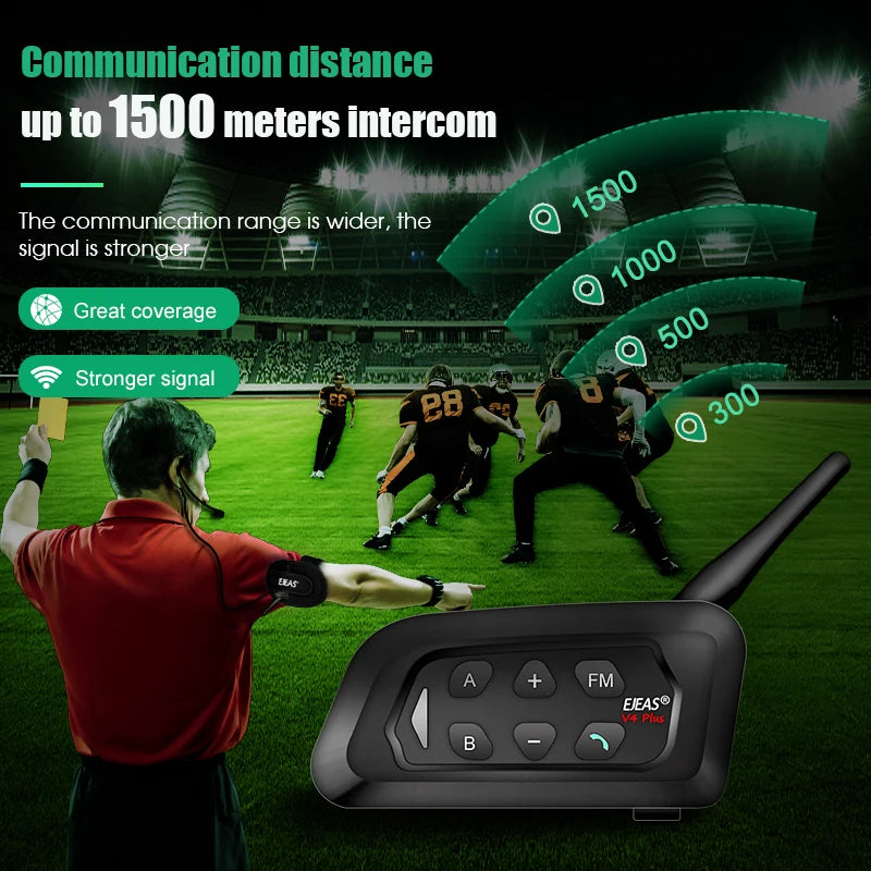 EJEAS V4C PLUS + V6C PROx2 Football Referee Intercom Headset