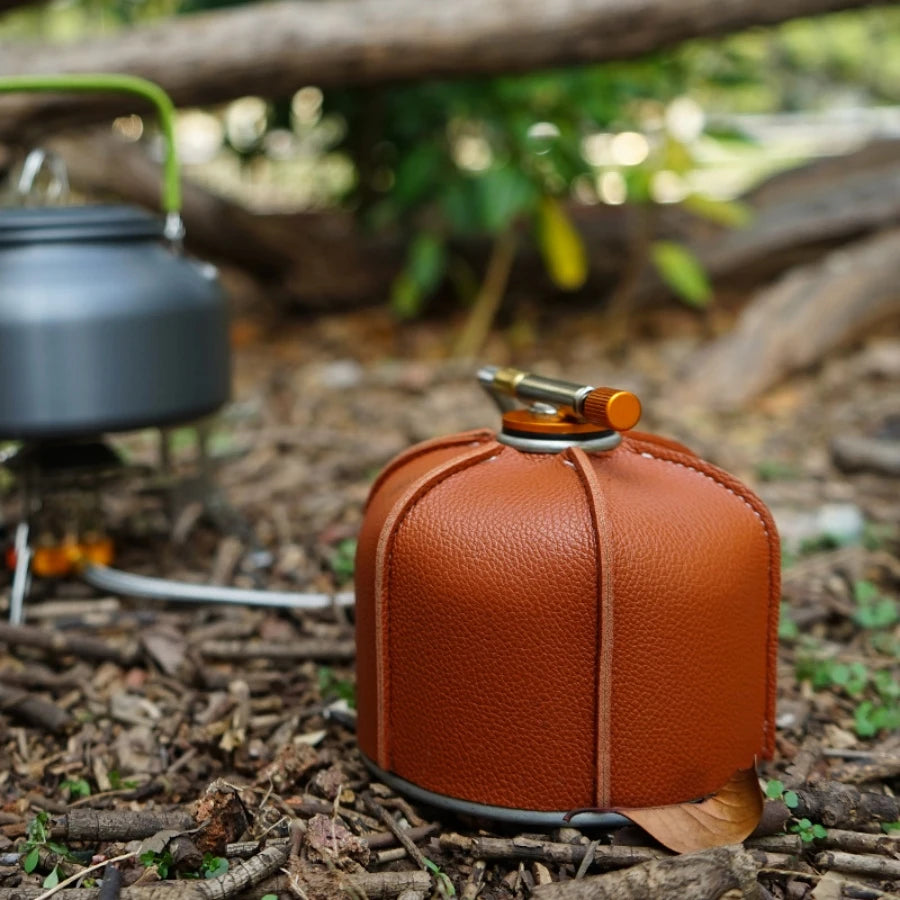 Camping Flat Gas Tank Leather Cover