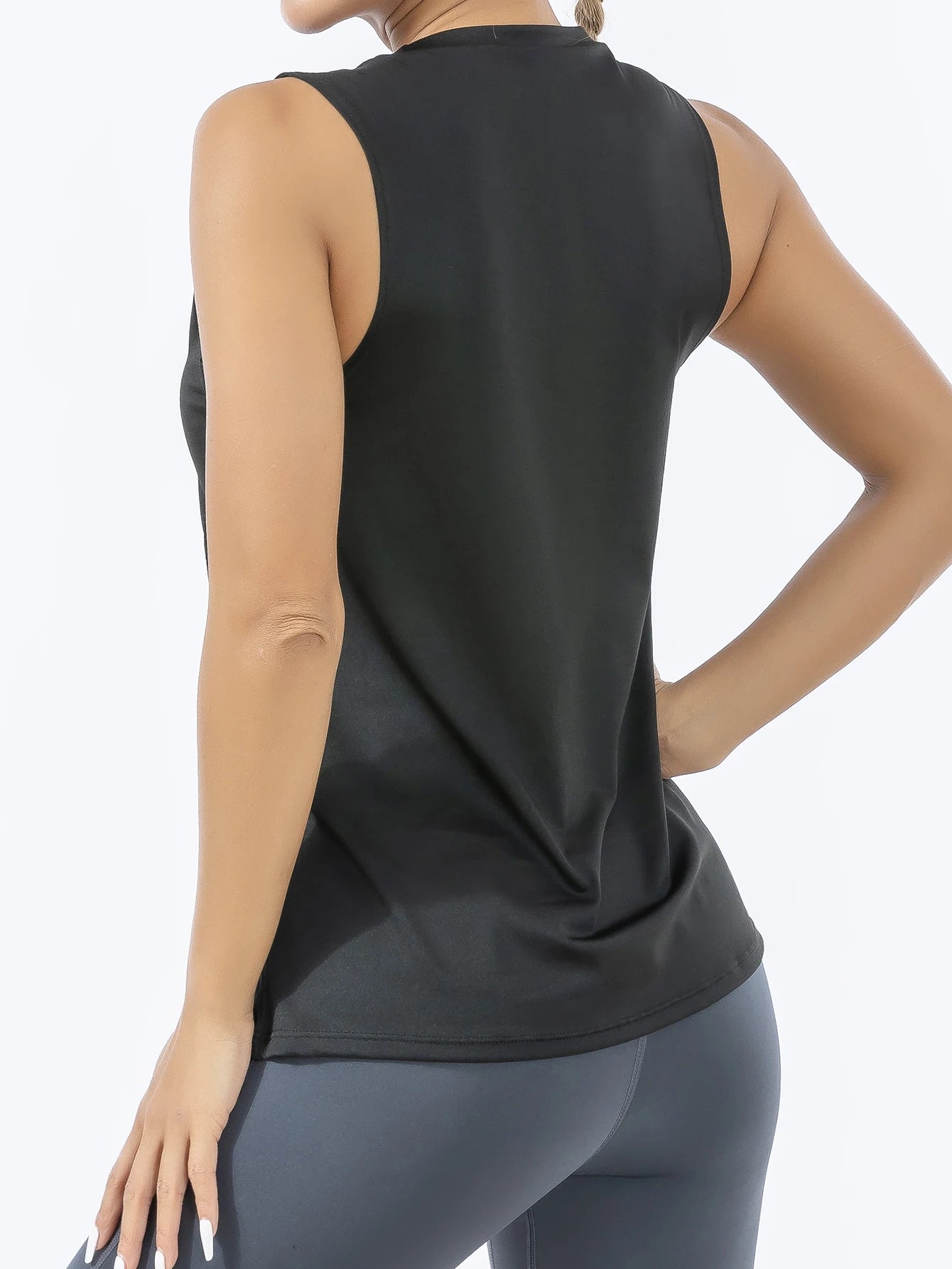 Retro Quick-Dry Black Sports Tank Top